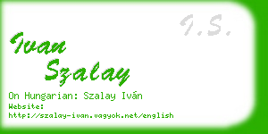 ivan szalay business card